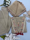 Sr 1722 Salsa Silk Embroidery Work Kurti With Bottom Dupatta